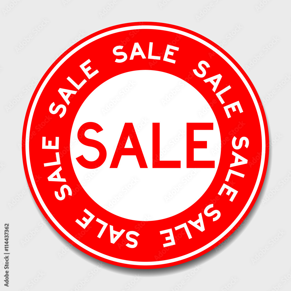 Red sale banner on white background