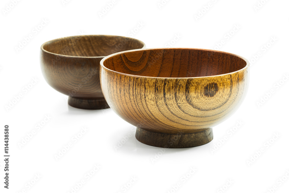 Wooden bowl isolated Wooden bowl isolated