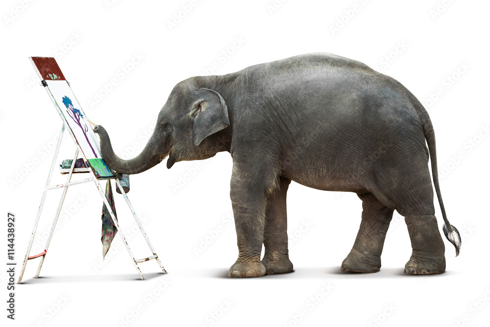 Obraz premium Elephant painting isolated