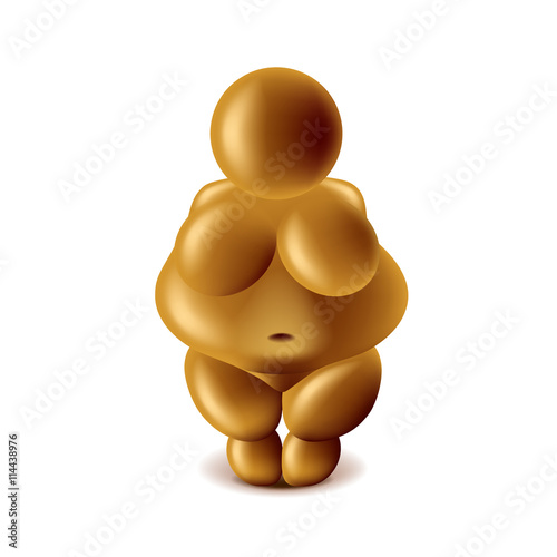 Venus of Willendorf isolated on white vector photo