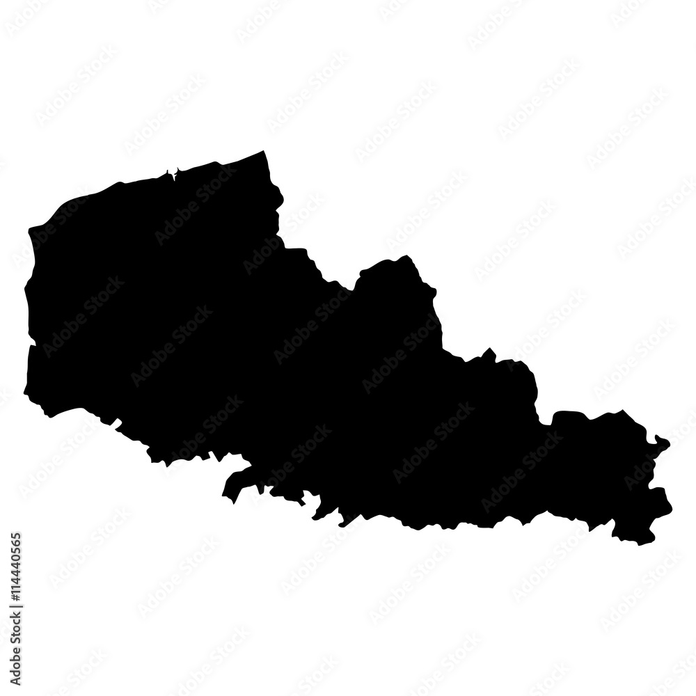 North Pas de Calais black map on white background vector