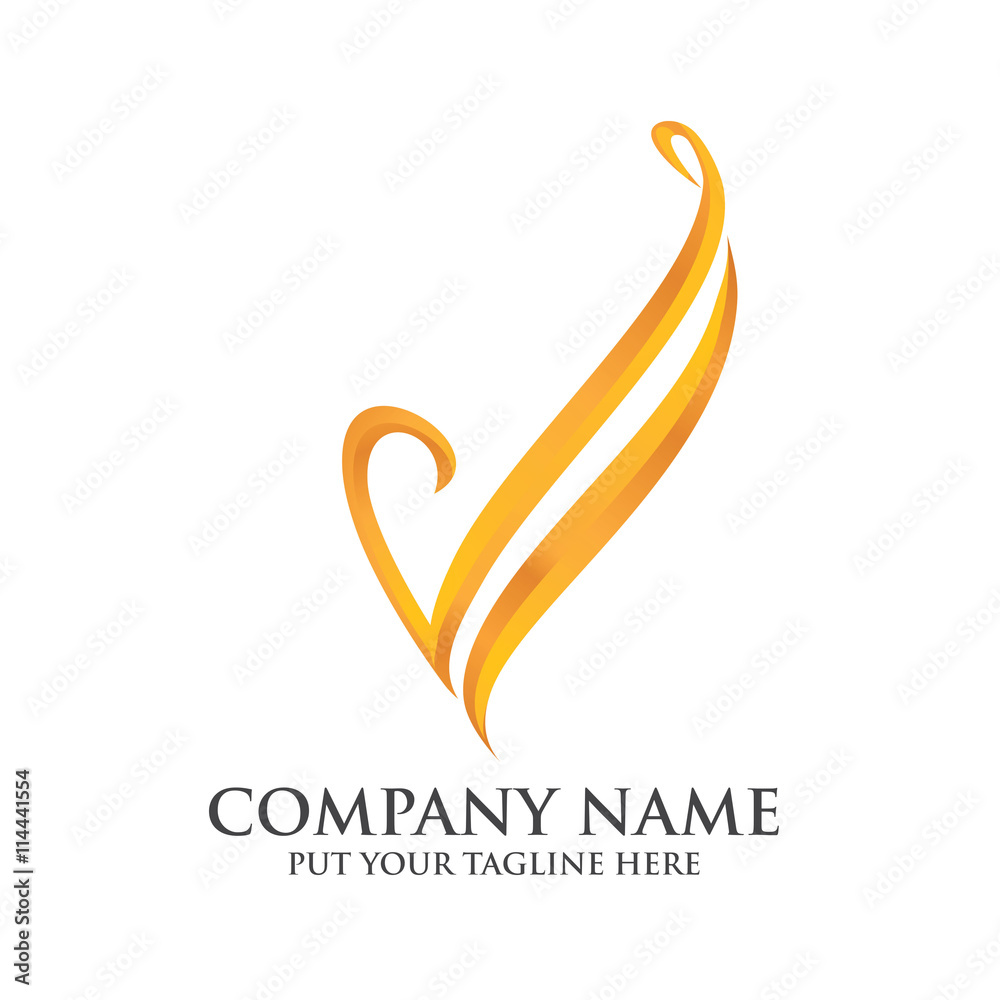 Obraz premium V Luxury Royal Elegant Logo