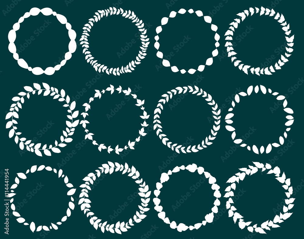 Hand drawn wreaths with a place for your text. Hand drawn wreaths with a place for your text.