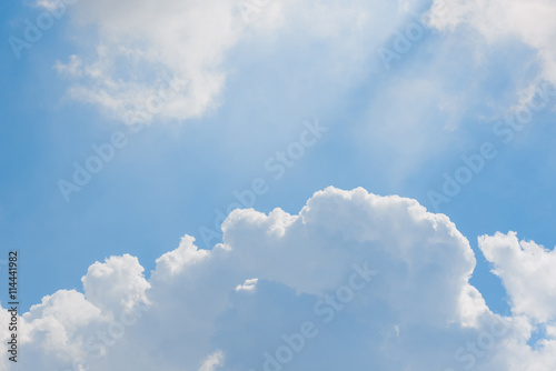 blue sky and cloud with sunlight