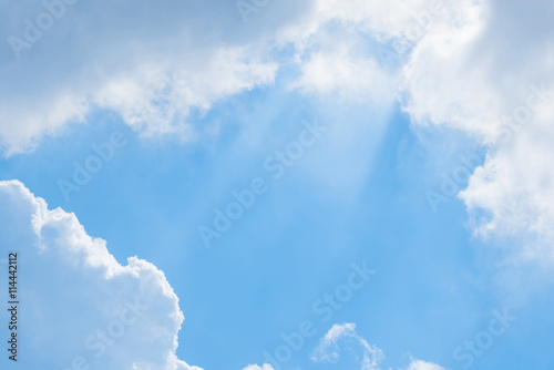 blue sky and cloud with sunlight