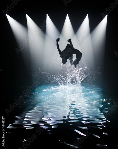 Break dance in water.