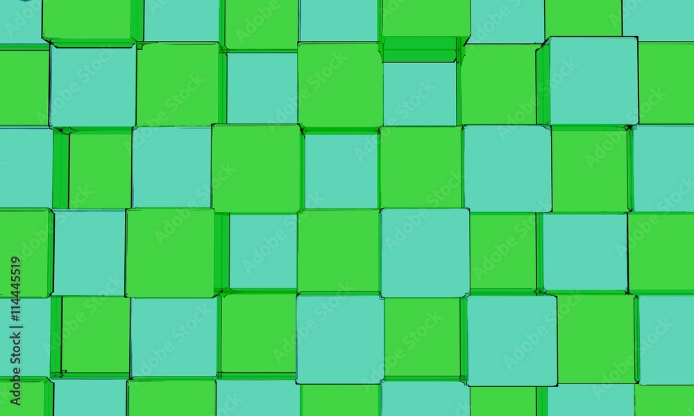Glossy Green Cubes Background Glossy Green Cubes Background