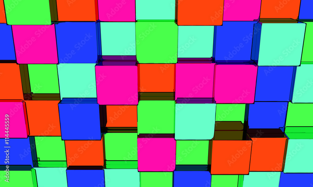 Glossy Colorful Cubes Background 