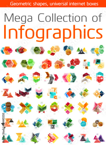 Mega collection of geometric shape infographics © antishock