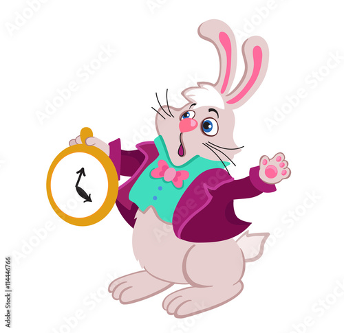  Rabbit with pocket watch.Vector Illustration. © sandybar