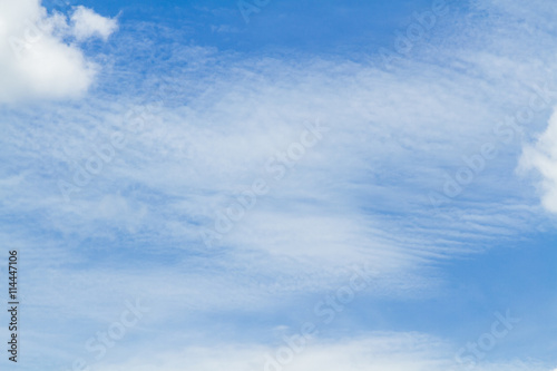 Sky and cloud / Blue sky and white cloud on summer. Good weather day background with copy space.