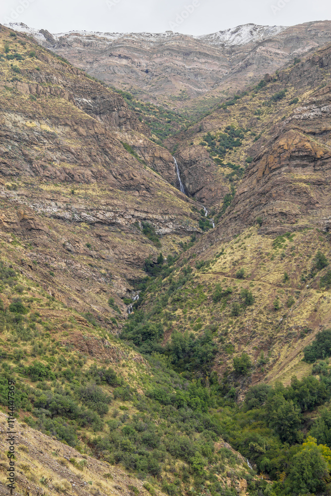 Waterfall in San Alfonso valley, Trail in the  Mountain