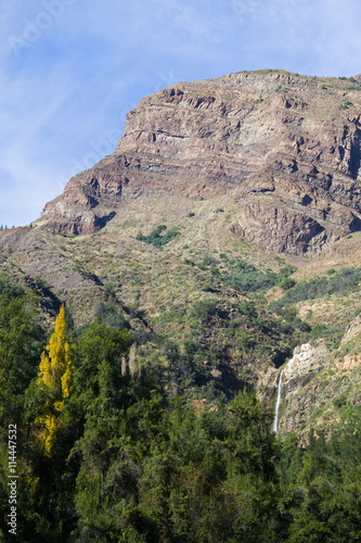 Waterfall at San Alfonso valley, Trail in the Mountain