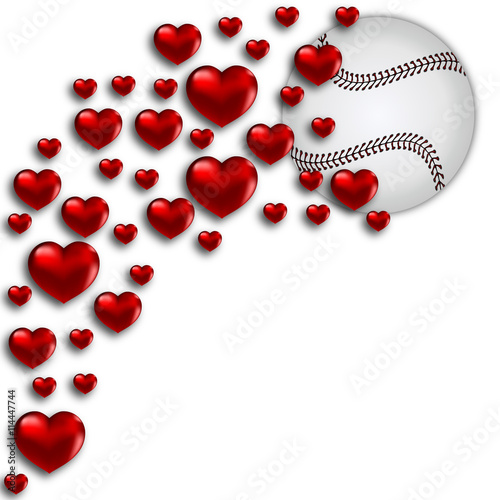 baseball with hearts