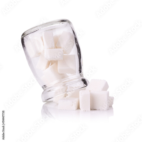 Sugar cubes in a glass bottle
