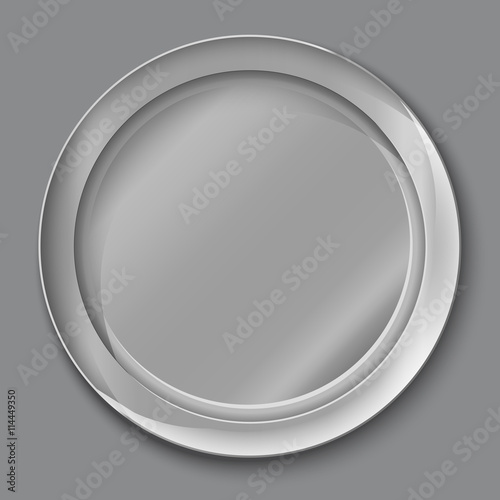 Vector illustration of empty silver plate.