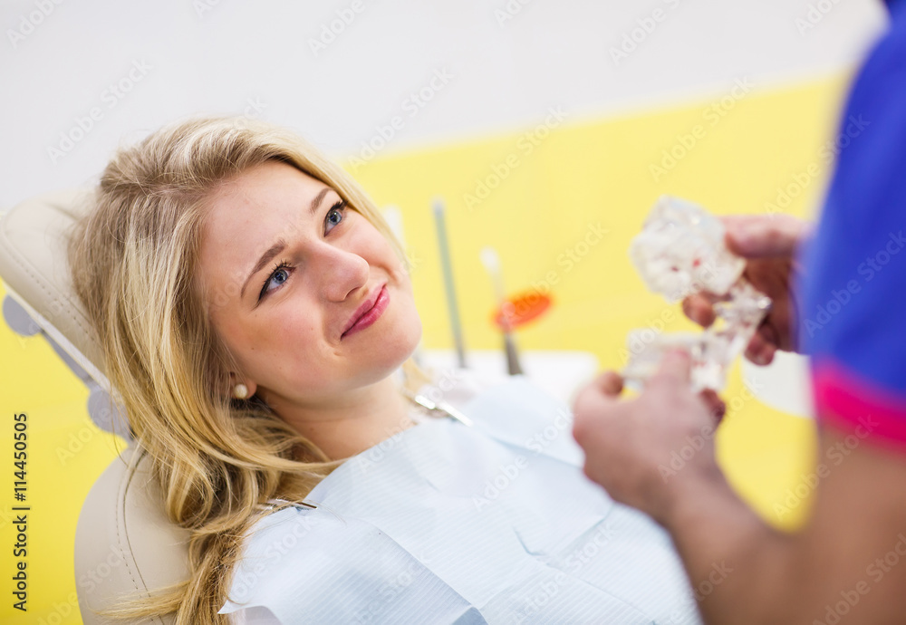 The patient at the dentist.