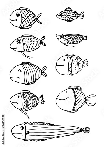 Fish Doodle Vector © pohdeedesign