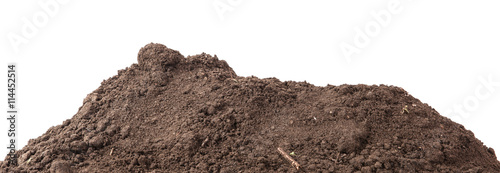 the soil for planting isolated on white background photo