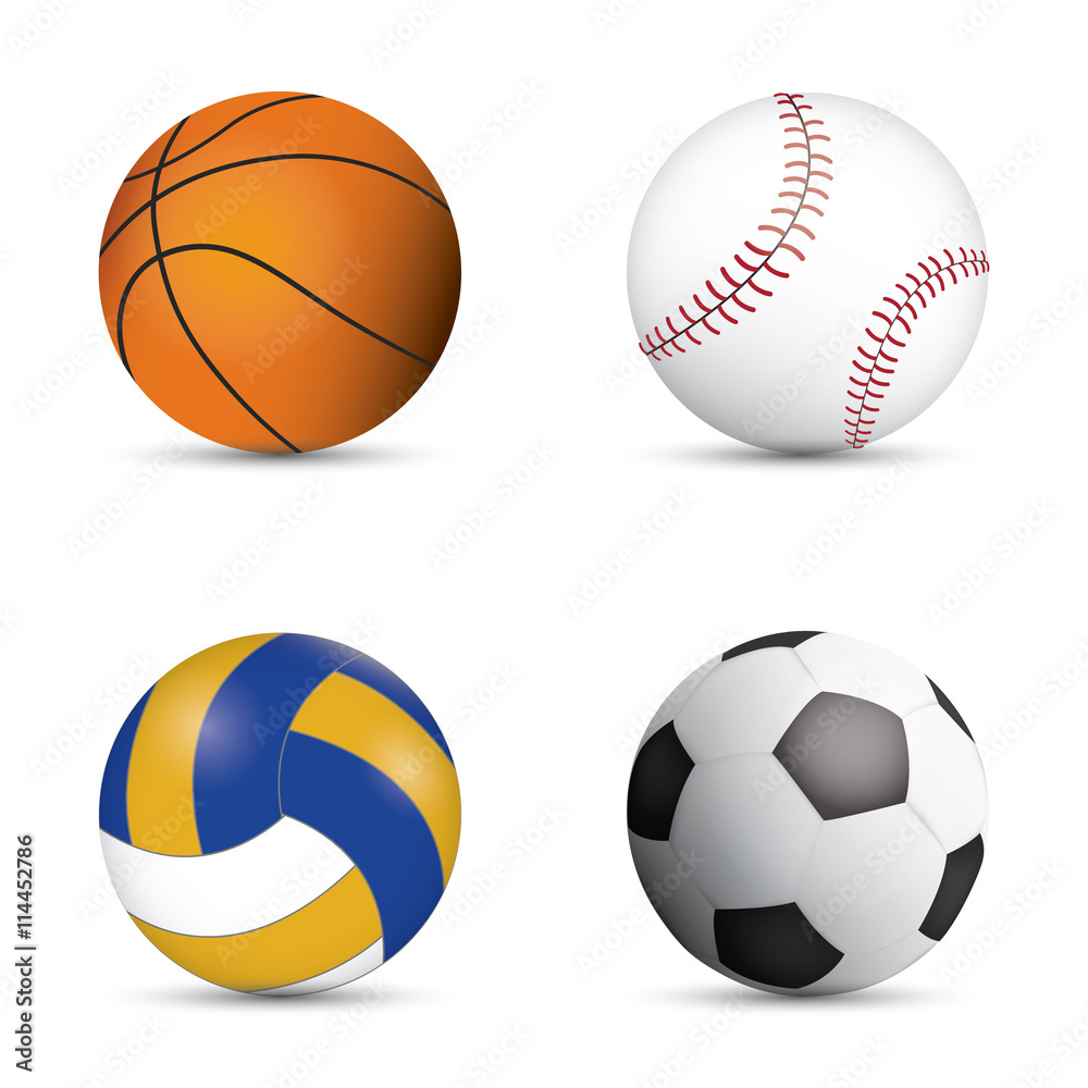 Four Ball Sport soccorer football valleyball basketball baseball.