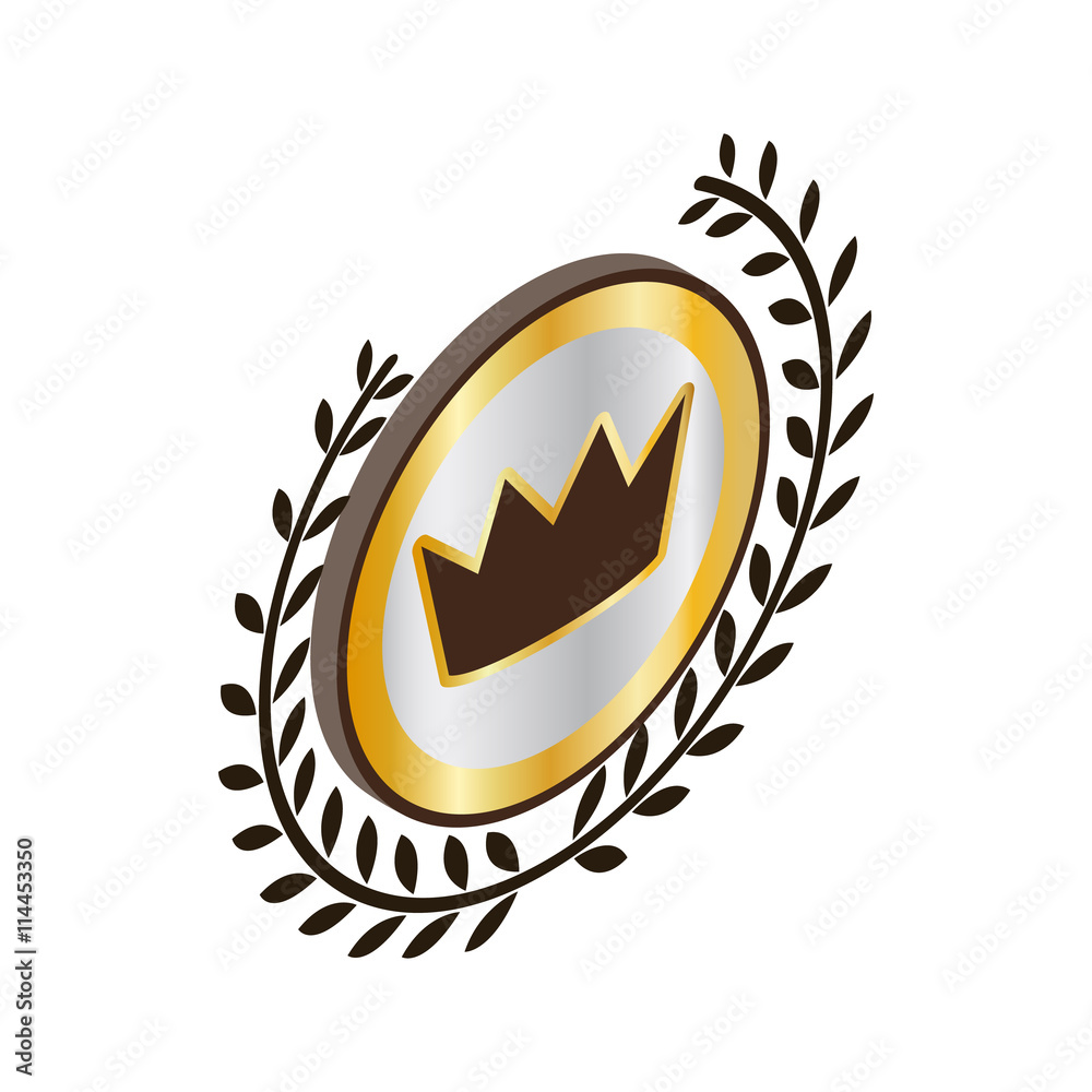 Label crown icon, isometric 3d style Label crown icon, isometric 3d style
