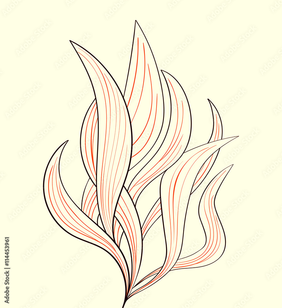 Fire flames or abstract plant