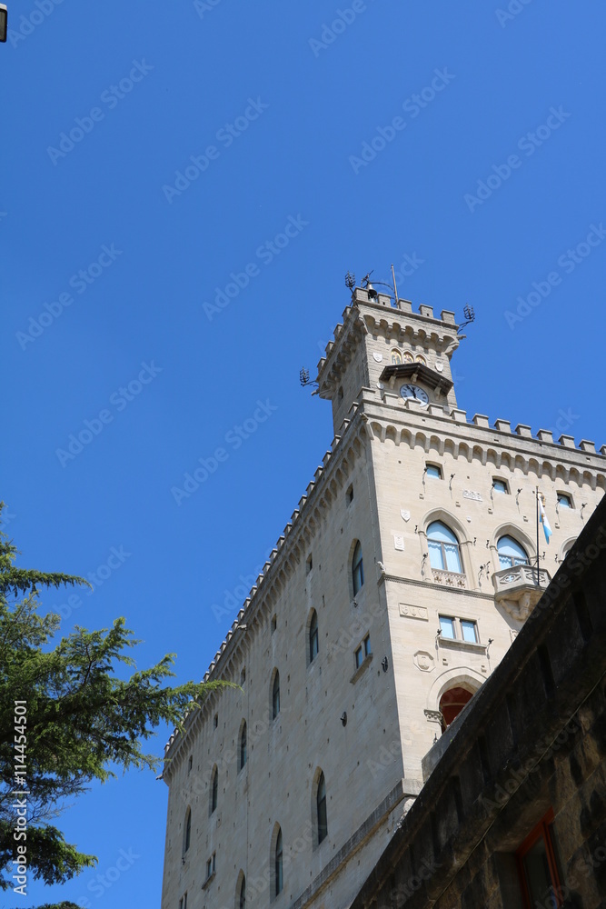 Architecture in city district castello in San Marino