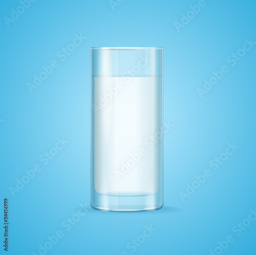 Realistic Milk Glass. Vector