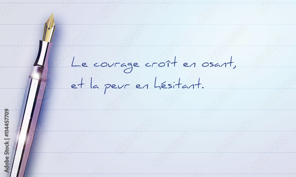 Citation De Developpement Personnel Courage Stock Illustration Adobe Stock