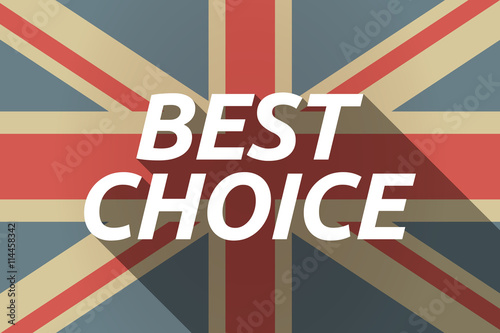 Long shadow UK flag with the text BEST CHOICE