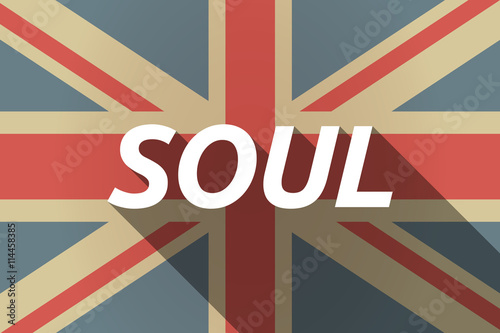 Long shadow UK flag with    the text SOUL