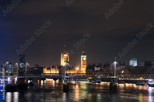 London s Eye and Big Ben at night  England