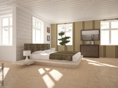 white interior design of modern home. Scandinavian interior