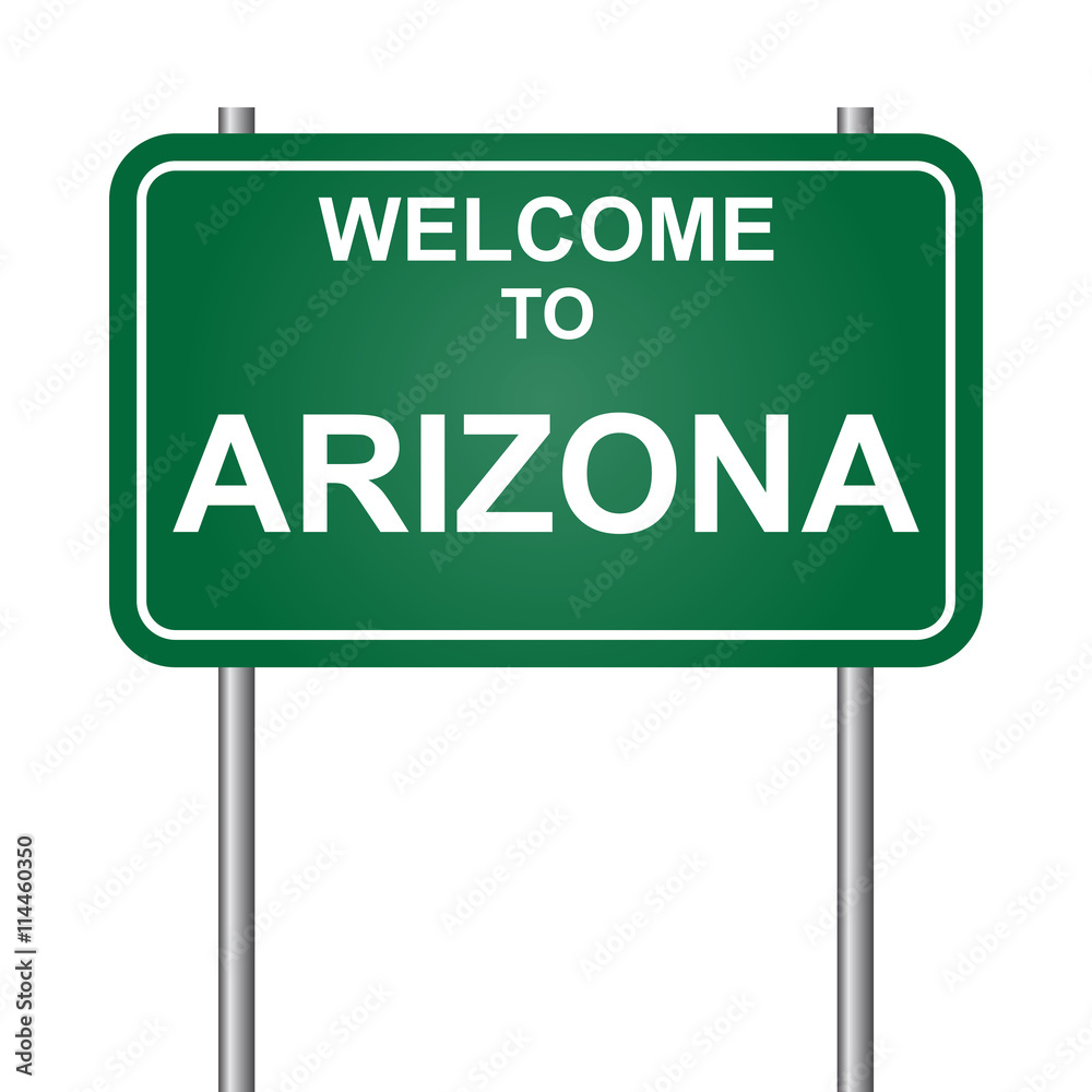 Welcome to State of Arizona, green signal vector Welcome to State of Arizona, green signal vector