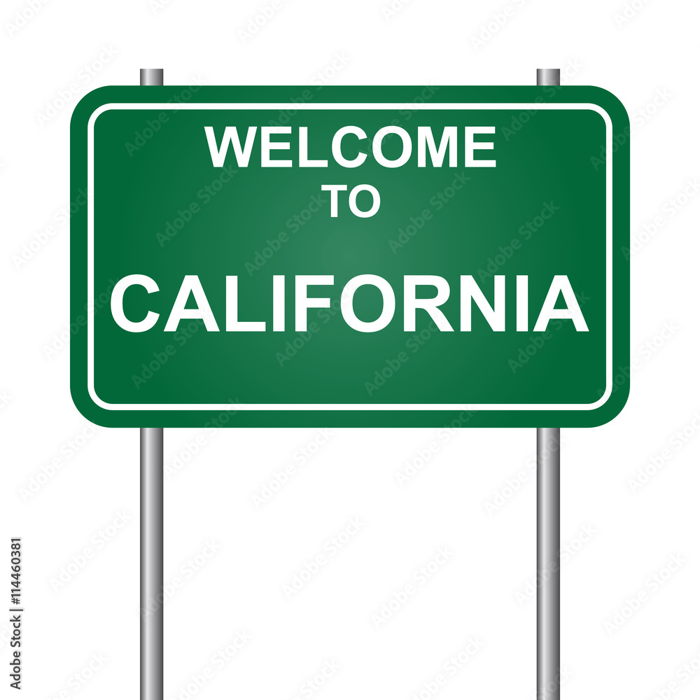 Welcome to State of California, green signal vector Welcome to State of California, green signal vector