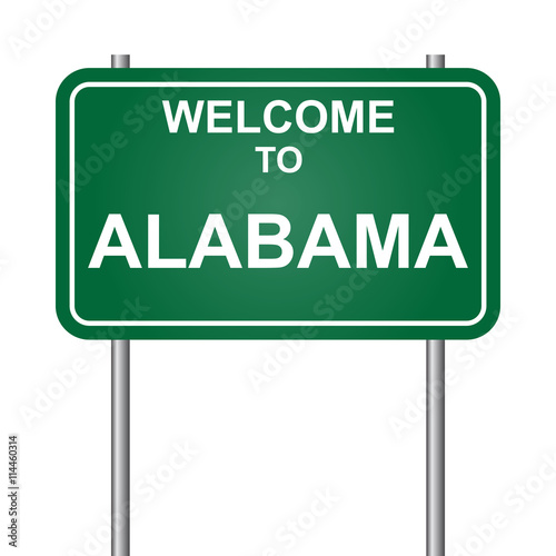 Welcome to State of  Alabama, green signal vector