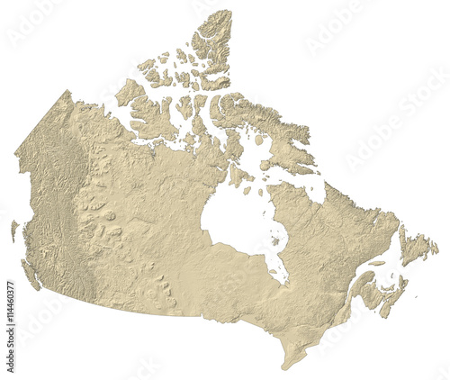 Relief map of Canada