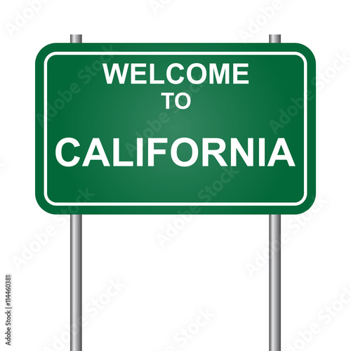 Welcome to State of  California, green signal vector