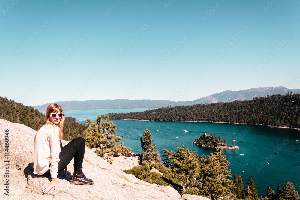 Girl near Lake Tahoe, California