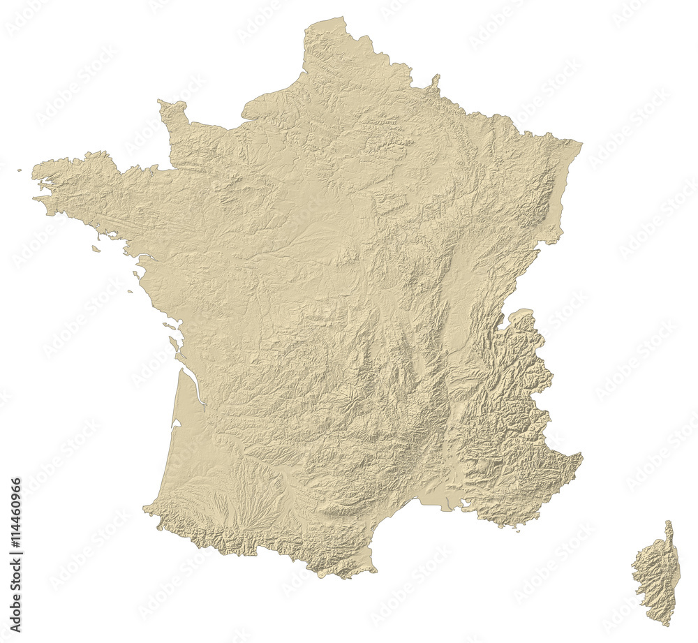 Relief map of France Relief map of France