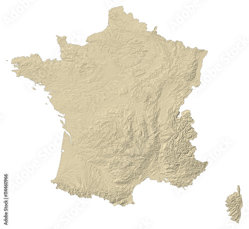 Relief map of France