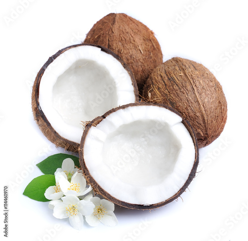 Coconut and white jasmine flowers
