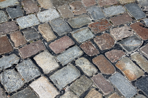 Traditional cobble stone pavement in Hamburg, Germany