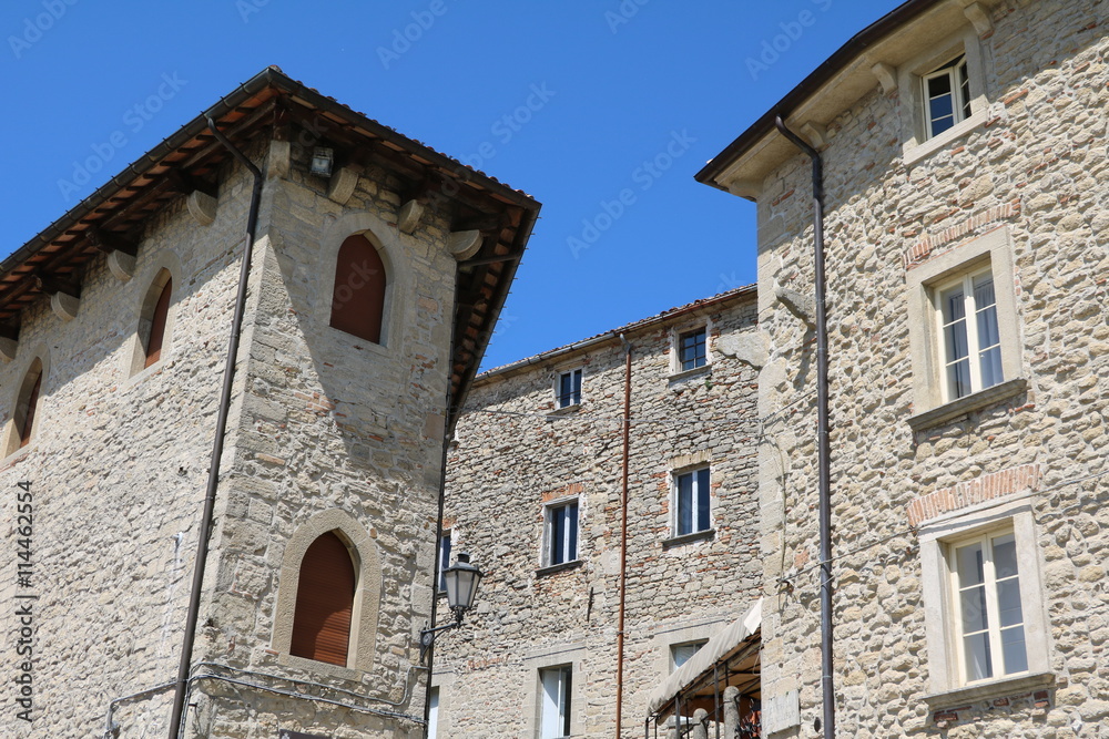 Architecture in City area Castello in San Marino