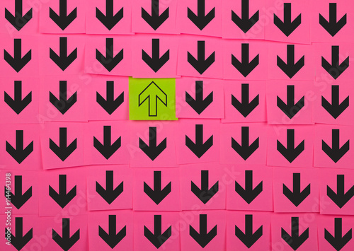 Arrows. Opposite direction concept.