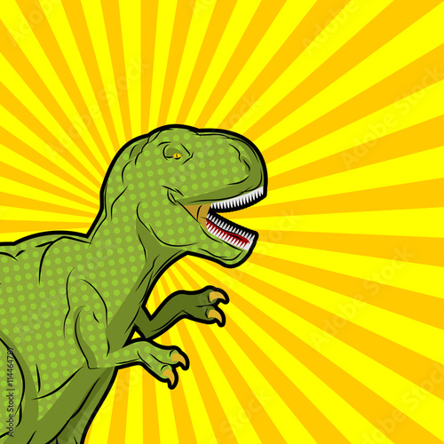 Tyrannosaurus pop art style. Angry prehistoric reptile. Ancient