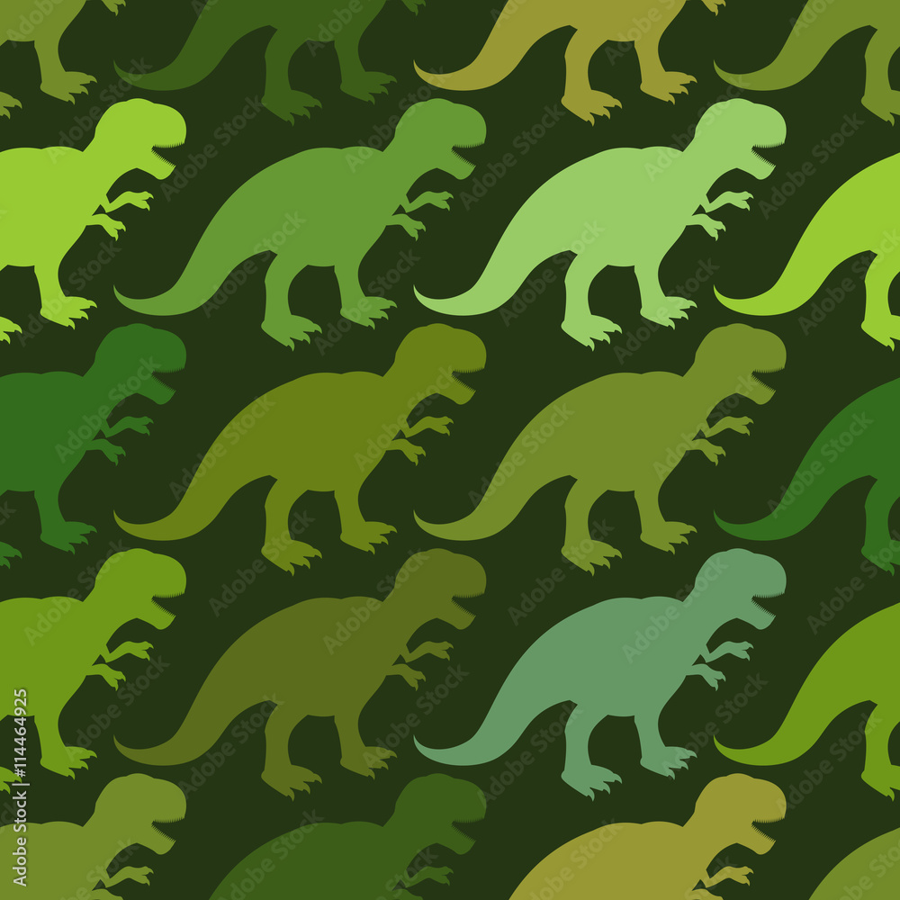 Obraz premium Tyrannosaurus seamless pattern. Angry prehistoric reptile patter
