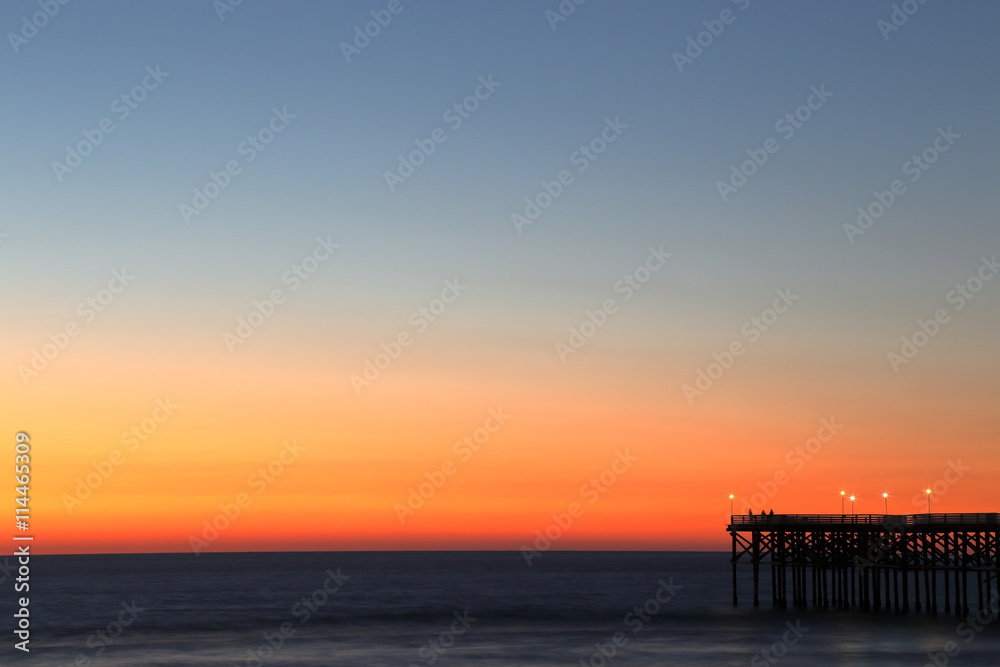 tranquility at a pier after the sunset