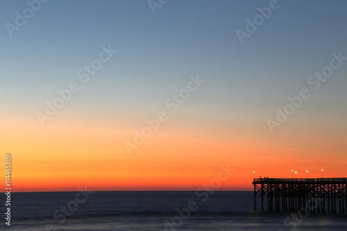 tranquility at a pier after the sunset