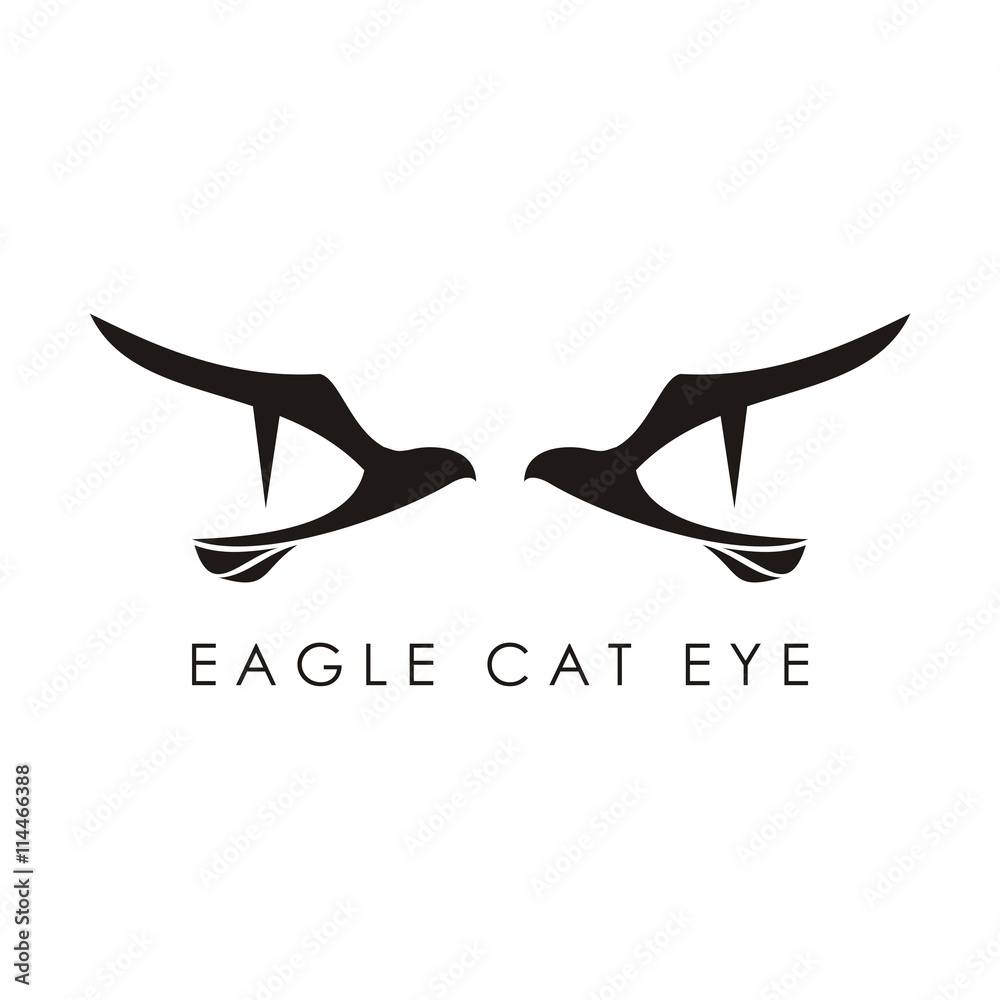 Obraz premium Flying Eagle Logo, Eagle Cat Eye Illustration